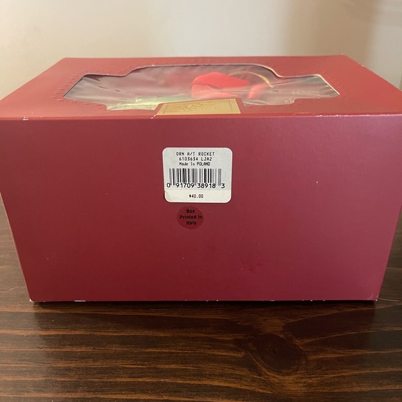 Lenox Rocket Ship Glass Christmas Ornament w/tags and Box - Picture 7 of 7